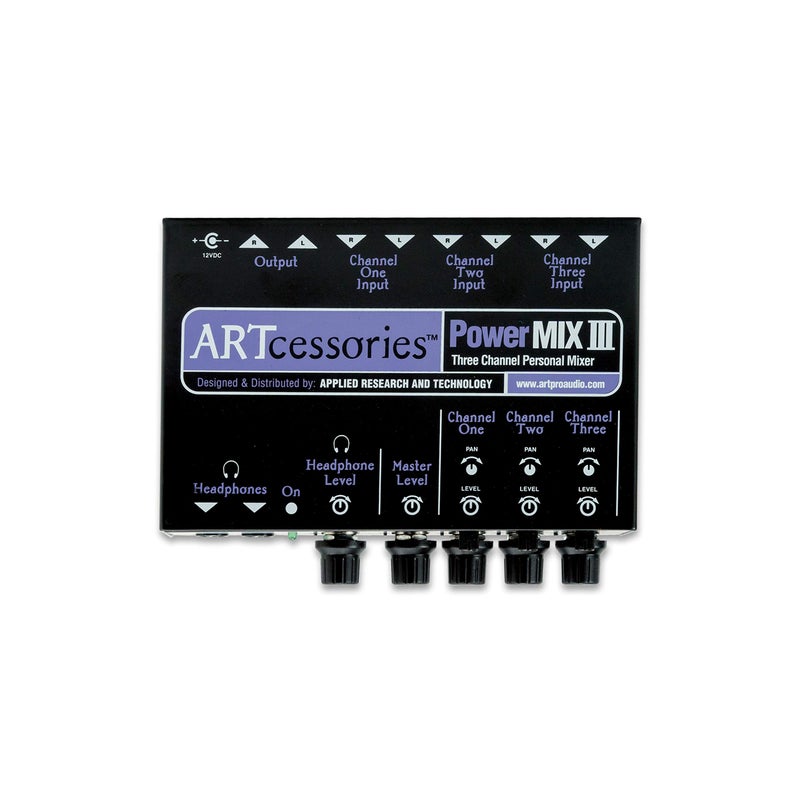 ART PowerMIX III Three Channel Personal Stereo Mixer - Image 4